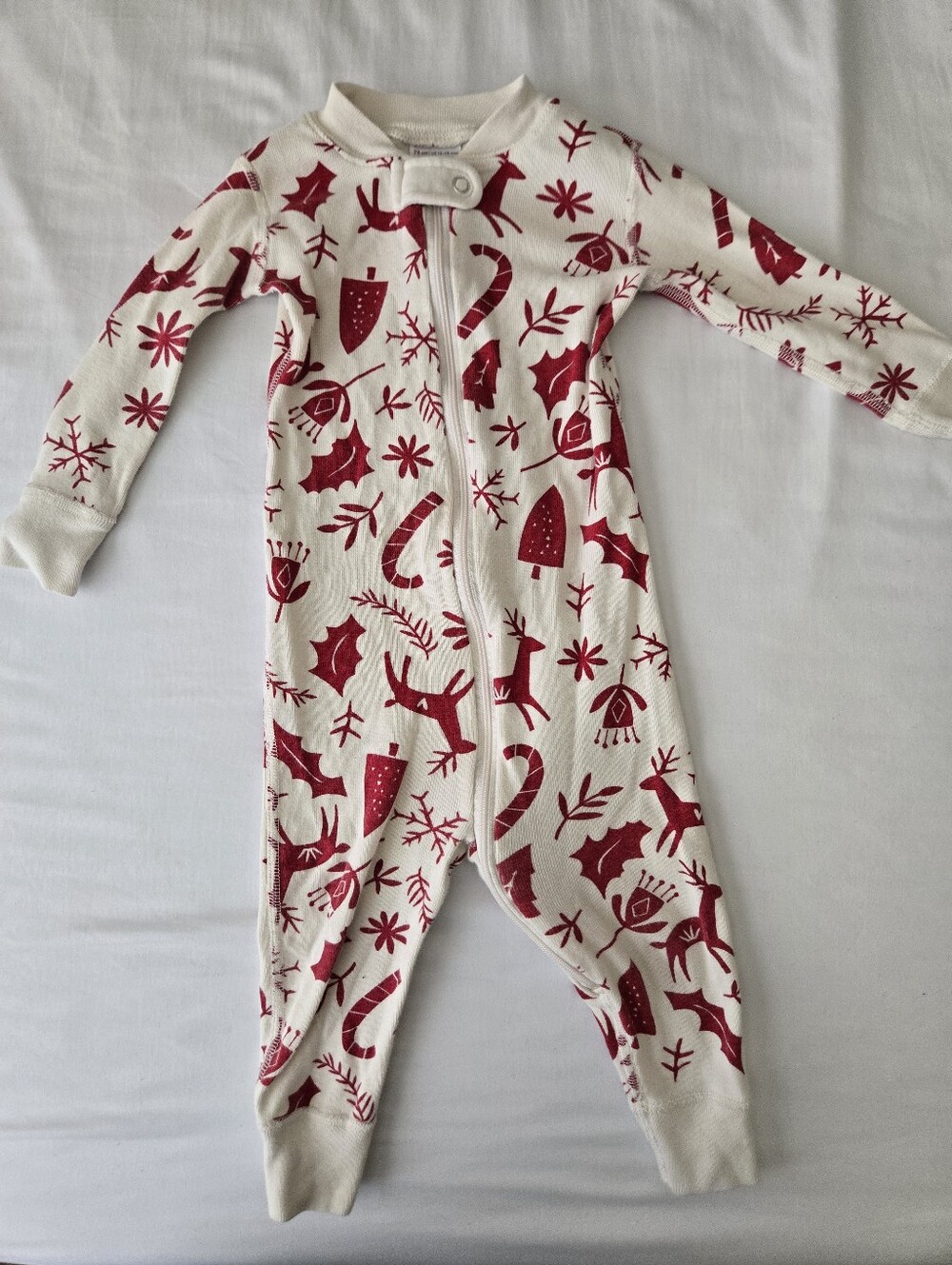 Hanna Andersson 12-18m Christmas Footless Zip Sleeper